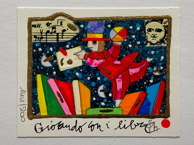 Opera in cornice: Giocando con i libri | Francesco Musante