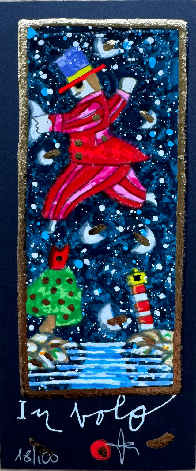 Il volo ( fondo blu) | Francesco Musante