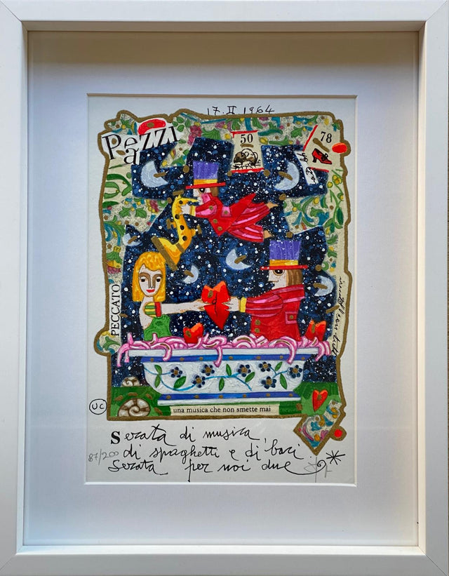 Opera in cornice: Serata per noi due (fondo bianco) | Francesco Musante