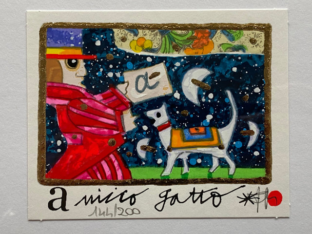 Opera in cornice: Amico gatto | Francesco Musante