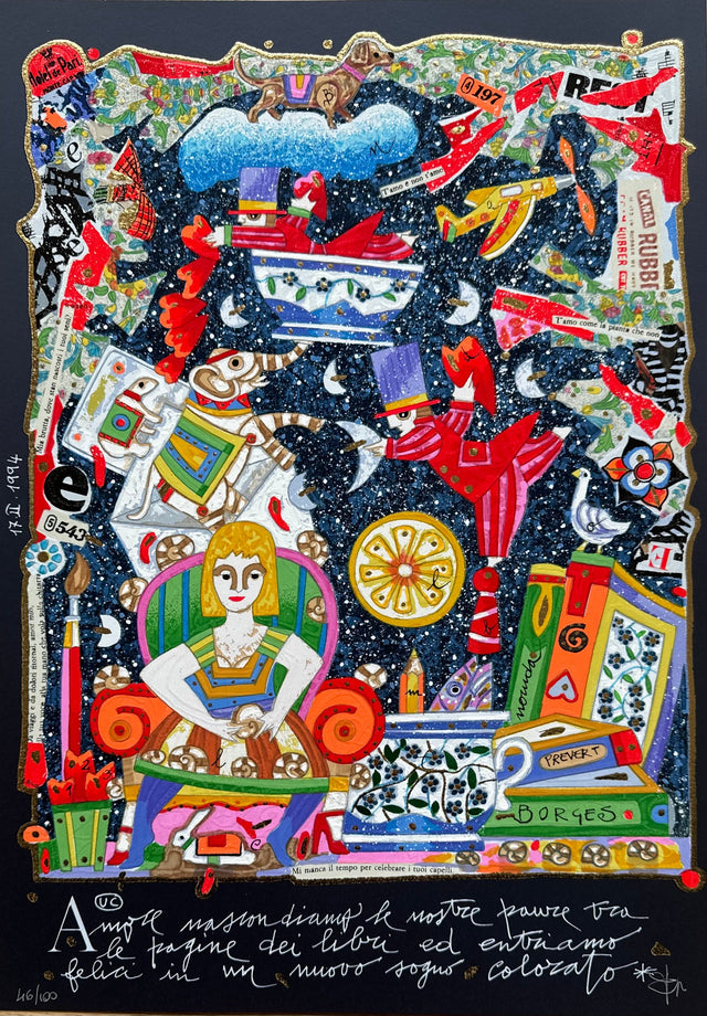 Entriamo felici in un nuovo sogno colorato (fondo blu) | Francesco Musante