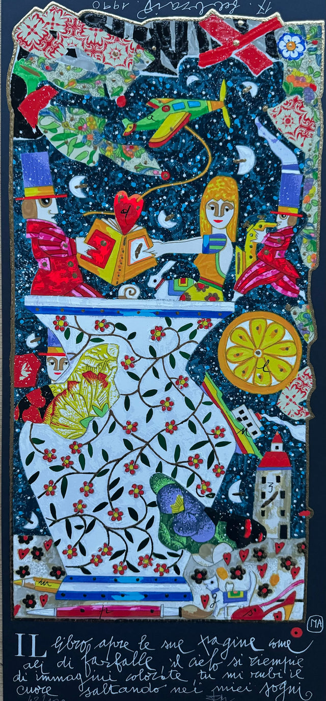 Il libro apre le sue pagine (fondo blu) | Francesco Musante