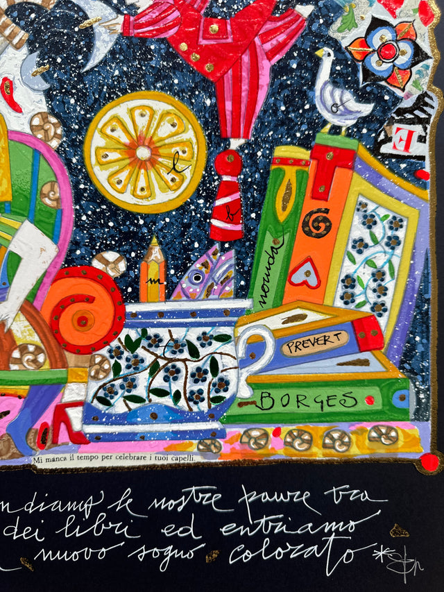 Entriamo felici in un nuovo sogno colorato (fondo blu) | Francesco Musante