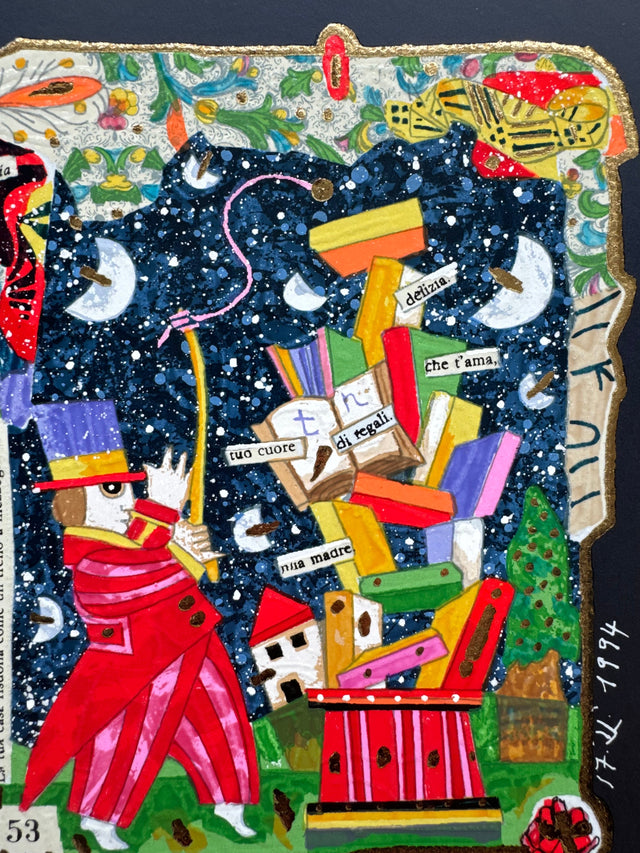 Domatore di libri (fondo blu) | Francesco Musante