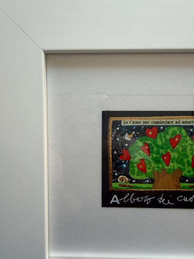 Opera in cornice: Albero dei cuori (fondo blu) | Francesco Musante