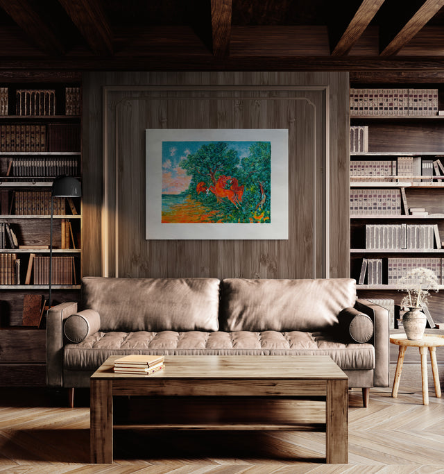 Cavalli in riva al fiume  | Aligi Sassu