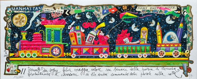 Il trenino dei sogni felici viaggia veloce (fondo bianco) | Francesco Musante
