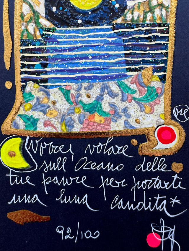 Vorrei volare sull'oceano delle tue paure (fondo blu) | Francesco Musante