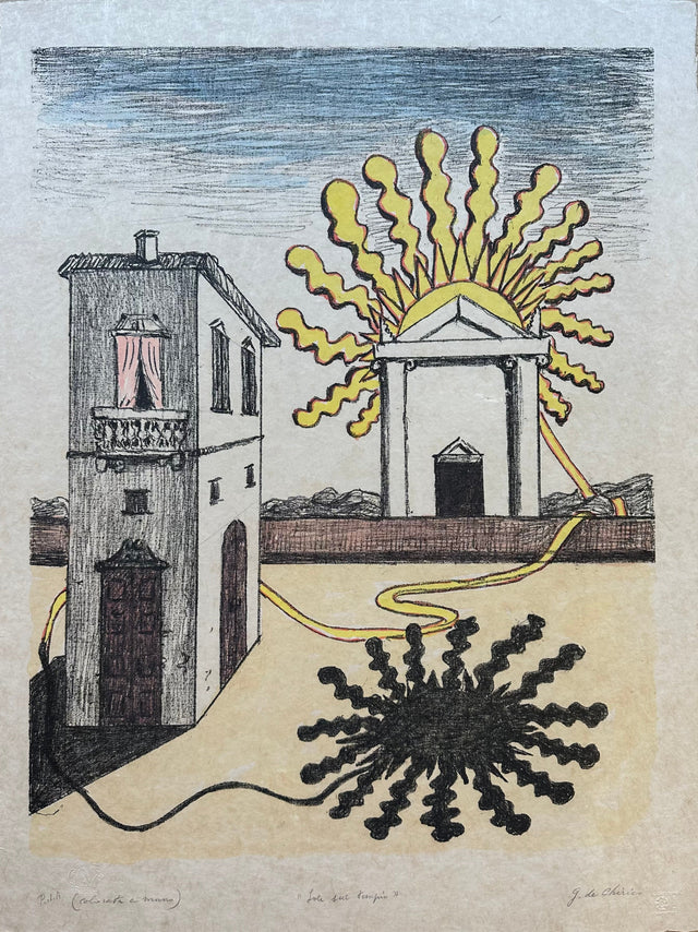 Sole sul tempio | Giorgio De Chirico